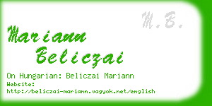 mariann beliczai business card